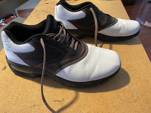 Scarpe da golf Nike Classic bianche marroni sportive Oxford taglia 9 5 308284 121