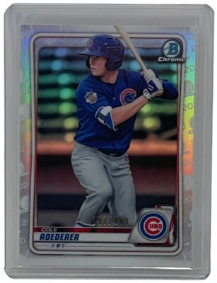 Cole Roederer 2020 Bowman Chrome Prospect Baseball Refractor /499 Cubs BCP-206 - Image 1 of 2