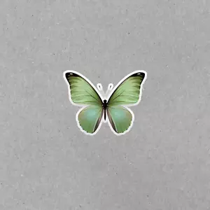Green Butterfly Wall Decal - Realistic Insect Vinyl Sticker for Home Decor #4624 - Picture 1 of 1