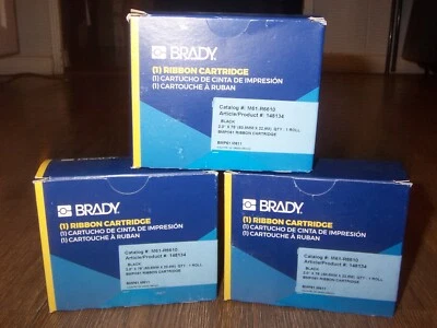 NUEVO 3x Cartucho de cinta para impresora de etiquetas Brady M61-R6610 NEGRO rollo 2" x 75' BMP61 Foto 1 de 4