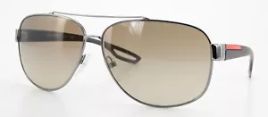 PRADA LINEA ROSSA Sonnenbrille SPR 58O 63-12 5AV-1X1 140 2N Pilot Grau Men +Etui - Bild 1 von 9