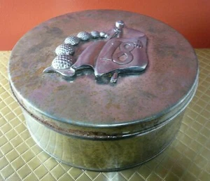 Vintage Golf Zinn Emblem 8" Nähen Dose/Schmuckkästchen - Bild 1 von 8