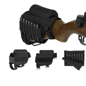 Hunting Rifle Buttstock Shell Holder Hunting Holder Rest Pouch Black/ Green - Picture 1 of 9