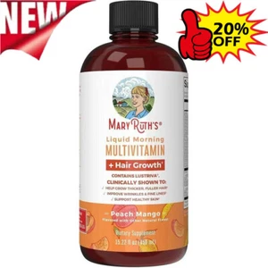 Mary Ruth's Liquid Multivitamin Hair Growth Women | Biotin Peach Mango -450 ML - Picture 1 of 10
