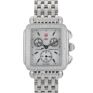 MICHELE Deco 0.60 CTW Diamond Chronograph MOP Dial 33mm Ladies Watch - Picture 1 of 10