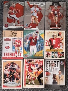 Steve Young Card Lot (9) - Man Of The Year, Mosaic, Contenders, Fleer - 49ers - Picture 1 of 6