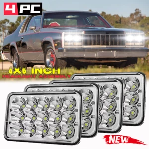 4pcs 4x6" inch LED Headlights Hi/Lo Beam For Chevy Oldsmobile Delta 88 1977-1991 - Picture 1 of 8