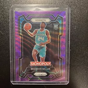 2023-24 Panini Prizm Monopoly Brandon Miller RC PURPLE Wave ROOKIE Hornets - Picture 1 of 2