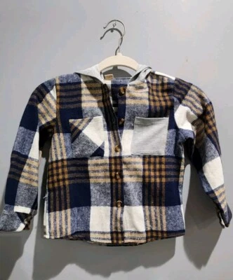 Boys Non Branded Flannel Hoodie Size 4/5 - Изображение 1 из 3