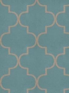 S. Harris Wool Lattice Fretwork Upholstery Fabric- Siusi / Azure 2.15 yd 4923905 - Picture 1 of 1