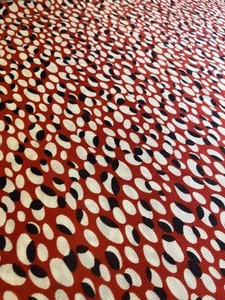 Vintage Stoff 1 Yd 44"x56" rot weiß schwarz Groovy Mod Hippie Poly 60er 70er Retro - Bild 1 von 7