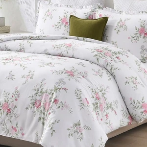 SahSahCasa Cotton Comforter Set Queen Size, Queen Comforter Bedding Set, Flor... - Picture 1 of 9