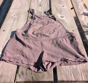 Isabel Maternity Isabel Overalls Women’s Large Brown Cotton Bib Shorts  - Picture 1 of 6