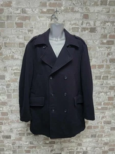 Balmain Paris Navy Wool Crombie Coat Mens 40 Luxury Designer Overcoat RRP £1200 - Picture 1 of 15