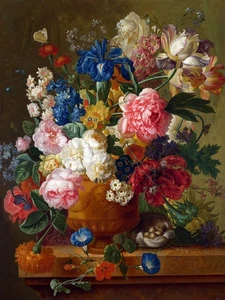 Home Wandbild Dekor Klassisches Stillleben Blumen Ölgemälde Gedruckt auf Leinwand - Bild 1 von 7