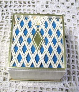 Vintage Kunststoff Ring Box - um 1940 - PP Hersteller Marke-türkis & Elfenbein - Bild 1 von 4