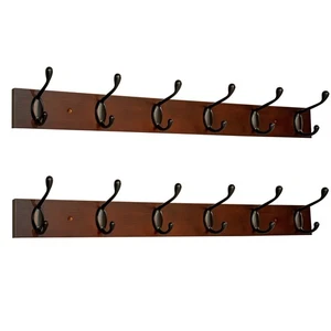 Coat Rack Wall Mount - 24 Inch with 6 Coat Hooks, Wall hat Hanger, Coat Racks... - Picture 1 of 5