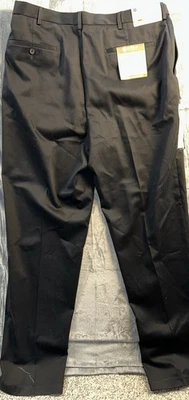 NEW/TAGS HAGGAR IRON FREE BLACK PREMIUM KHAKI PANTS - BIG & TALL 38w X36 L - Image 1 of 4