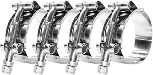 4 Pack 1" T-Bolt Hose Clamp, Clamp Range 32-37Mm for 1" Hose ID, Hose Clamps Sta - Picture 1 of 12