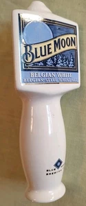 Blue Moon Belgisch Weiß - Bier Zapfhahn Griff 7" Keramik Porzellan 3-seitig - Bild 1 von 6