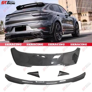 Carbon Fiber Rear Spoiler Wing Roof Wing Kits Fits Porsche Cayenne Coupe 20-23 - Picture 1 of 31
