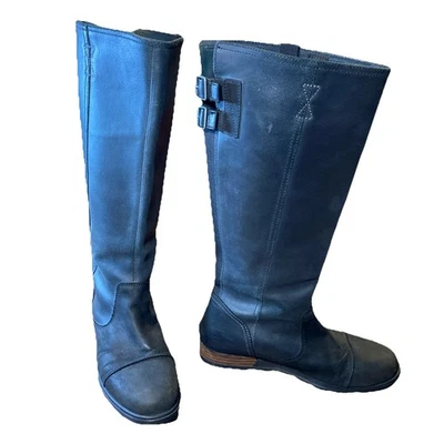 Sorel Emelie Tall Premium Boot Women's Rain SZ Black Waterproof Pull On Utility - Image 1 of 4