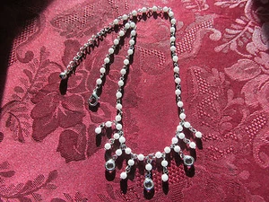 Womens/Girls Beaded Necklace with Glass Charms - Picture 1 of 4