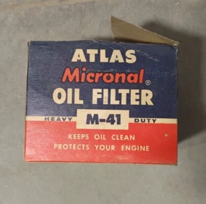 NOS VINTAGE ATLAS MICRONAL OIL FILTER M-41 P-40 CHEVY PONTIAC PLYMOUTH DESOTO - Picture 1 of 5