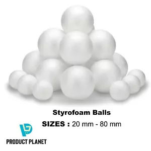 Party Solid Foam Ball Polystyrene Balls Round Craft Floral Tree White 20mm 80mm - Picture 1 of 27