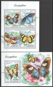 GS0455 2019 CENTRAL AFRICA BUTTERFLIES FLOWERS FAUNA NATURE #8526-29+BL1890 MNH - Imagen 1 de 1