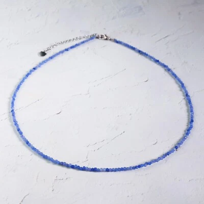 Blue Aventurine Stone Choker Natural Gemstone Crystal Dainty Necklace Handmade - Image 1 of 4
