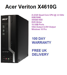 Acer Veriton X4610G i5-2320 @ 3.0GHz Quad Core Small Format PC 8GB RAM 500GB HDD