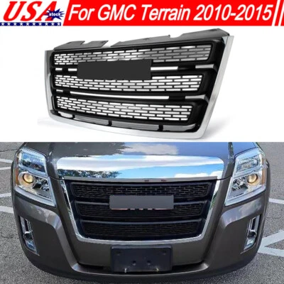 Fits 2010-2015 GMC Terrain SLT SL Front Bumper Upper Grill Grille Chrome+Black Foto 1 de 4