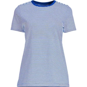 Lands End Mujer 3X Relajado Supima Algodón Crew Camiseta Cobalto Micro Rayas, Nuevo en Paquete - Imagen 1 de 3