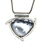 Dendritic Opal Gemstone Hollween Jewelry 925 Silver Jewelry Pendant 1.5"
