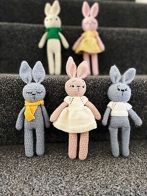 Crochet Amigurumi Toys,  Knitted Sleeping Bunny,  Handmade Baby Gift. • 20.59£