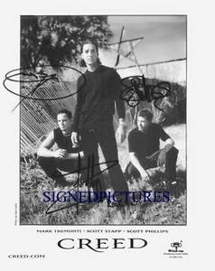CREED SIGNIERTES AUTOGRAMM 8x10 RPT PROMO FOTO SCOTT STAPP MARK TREMONTI PHILLIPS - Bild 1 von 1