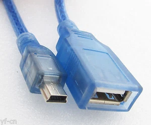 Cable de datos convertible universal USB 2.0 A hembra a mini macho de 5 pines de 1 pie/30 cm 4 piezas - Imagen 1 de 3