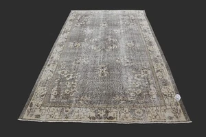 Vintage Turkish Oushak Rug, Brown 6x9 ft, Handmade Wool, Bohemian Anatolian - Picture 1 of 10