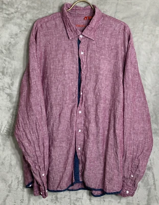 Report Collection 100% Linen Button Down Shirt Mens XL Purple Long Sleeve - Image 1 of 4