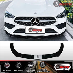 Mercedes CLA Class AMG Line W118 C118 Front Splitter Spoiler Lip Gloss Black 19+ - Foto 1 di 8