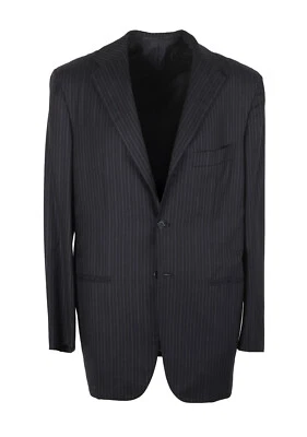 Kiton Gray Striped 14 Micron Suit Size 50 / 40R U.S. In Wool New With Tags - Image 1 of 4