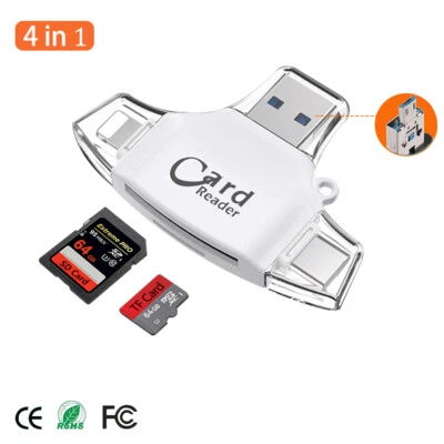 All in One USB 3.0 Memory Micro SD/SDXC TF Card Reader For iPhone Android Type C - Image 1 of 4