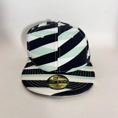 Chapéu ajustável New Era x KENZO 2014 listrado azul branco preto limitado raro 7 1/4 - Imagem 1 de 4