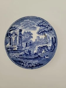 Copeland Spode's Italian Tea Plate, England Vintage Blue and White - Picture 1 of 6