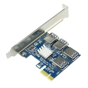 PCIe 1 to 4 PCI express 16X Riser Card PCI-E 1X to External PCI-e Slot - Picture 1 of 7