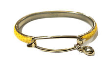 SIGNED GRETA FIRENZE Italy Handcrafted Goldtone YELLOW Snakeskin Bangle Bracelet