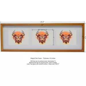 22"x7" Frames Picture Frame, Collage Photo Frames Display Three 4x6 Inch Photos - Picture 1 of 8