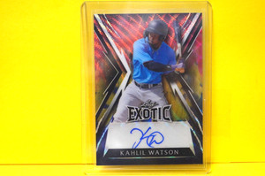 2023 Leaf Exotic Kahlil Watson Auto Crystal Parrot Wave Refractor #ed 7/7