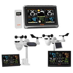 VEVOR 7-in-1 Weather Station Wireless & Wi-Fi 7.5 in Display for Indoor Outdoor - Picture 1 of 38